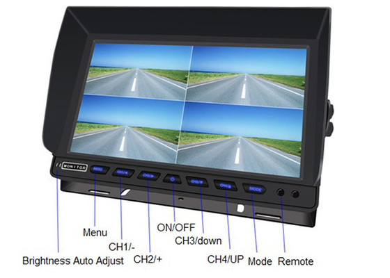 4 schermo diviso resistente del monitor dell'automobile del canale DVR AHD TFT per il camion Van Bus