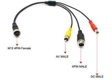 Accessori di DVR, adattatore esterno 4 Pin Female Aviation Plug del microfono a 4pin male+RCA+DC