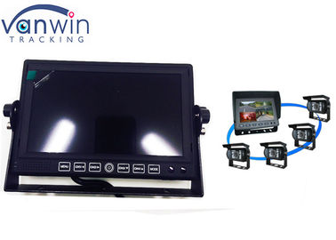 Trasporti i video monitor su autocarro con il giocatore incorporato, 4 macchine fotografiche dell'automobile senza fili del quadrato 4CH
