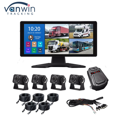Sistema di rilevamento automatico per auto BSD Alarme 360° 4CH 10,36 pollici Monitor con registratore per camion