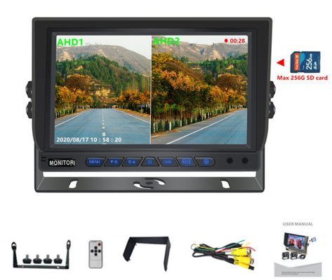 9 pollici 1080P Quad Car Monitor Con DVR Funzione Supporto 256G SD Card Video Recording