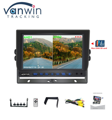 Nuovo arrivo AHD 4CH SD Card 1080P 9inch Quad Monitor All In One DVR integrato per camion bus