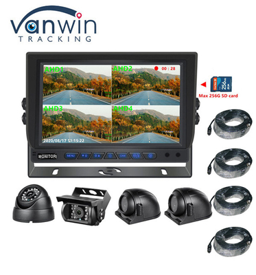 Vendita a caldo 9 pollici 1024 * 600 AHD Quad Display Auto Truck Sistema di telecamere di sicurezza con funzione di registrazione