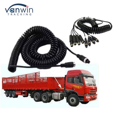 Cavo arricciato con estensione a spirale RCA a 4 pin/RCA per connettore per rimorchio a molla per video per auto