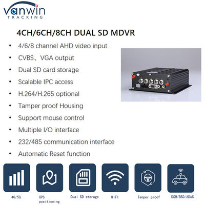 4G GPS WIFI Dual SD Card 4 Canale MDVR 1080P HDD AI DVR per Autobus