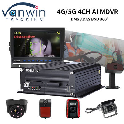 4 Ch AI Truck Bus Mobile DVR con AI DSM ADAS BSD Supporto 4G 5G WIFI GPS