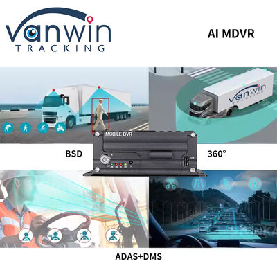 4 Ch AI Truck Bus Mobile DVR con AI DSM ADAS BSD Supporto 4G 5G WIFI GPS