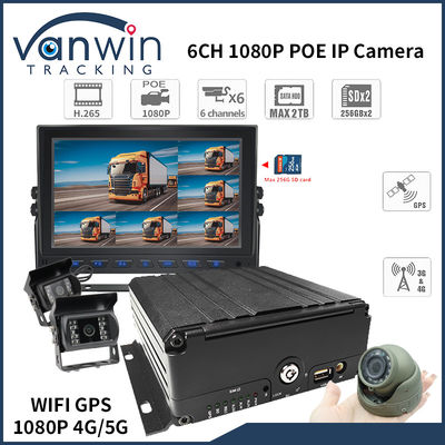 4G 6 canale H. 265 HDD DVR mobile per auto per telecamere di sicurezza veicolo