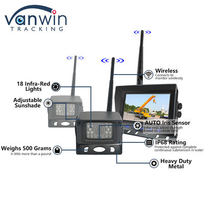 Sistema di telecamere digitali senza fili AHD da 7 pollici per autocarri