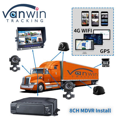 HDD 1080p 8ch Mobile DVR 4g GPS WIFI MDVR Kit Sistema di telecamere per il monitoraggio dei veicoli Sicurezza automobilistica