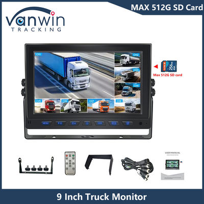 9 pollici 8 canali AHD Monitor Video 1080P Car LCD IPS Monitor per Bus Truck Trailer