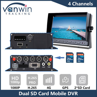 4G GPS Dual SD Card Mobile DVR 1080P 4CH Camera CCTV Registratore di sicurezza DVR di tracciamento mobile
