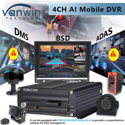 4CH 5G CMSV6 Sistema AI DVR mobile con GPS ADAS BSD DMS H.265 MDVR per monitor di CCTV per auto
