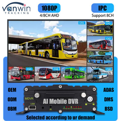 8CH AI ADAS DMS BSD Mobile DVR HDD MDVR 2TB Support Vehicle Tracking Platform Veicolo DVR