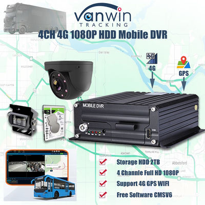 H.265 4CH 1080P HDD Mobile DVR Veicolo CCTV Video Recorder Kit Camera System MDVR