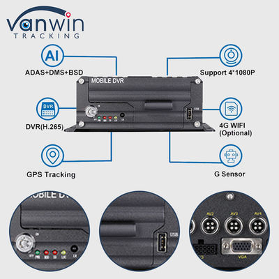 H.265 4CH 1080P HDD Mobile DVR Veicolo CCTV Video Recorder Kit Camera System MDVR