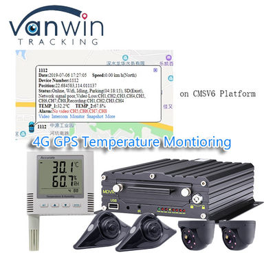 Sistema di monitoraggio della temperatura dei camion frigoriferi 4G Veicolo GPS MDVR tutto in una soluzione