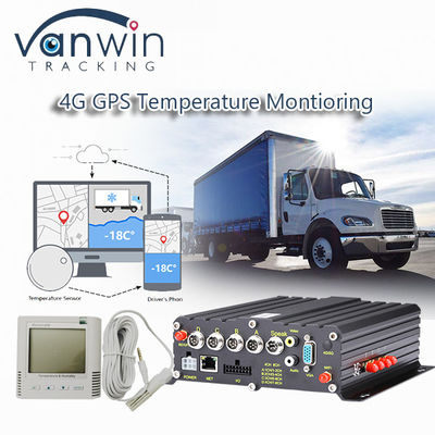 Registratore video GPS 4CH 4G senza fili Monitoraggio della temperatura per veicoli refrigerati