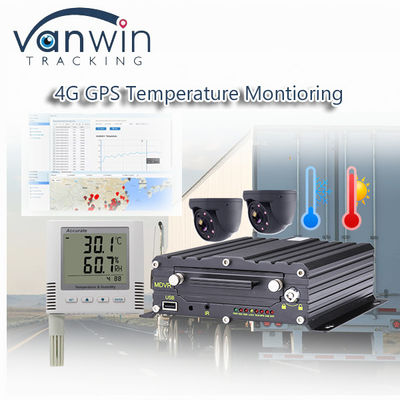 Registratore video GPS 4CH 4G senza fili Monitoraggio della temperatura per veicoli refrigerati