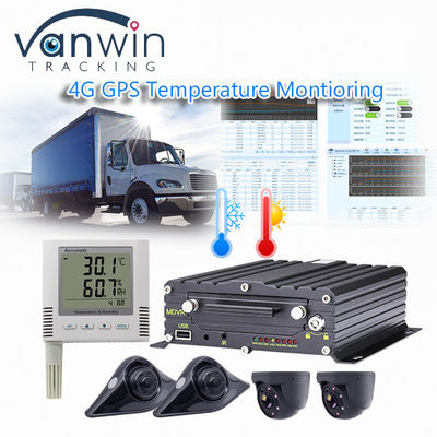 Registratore video GPS 4CH 4G senza fili Monitoraggio della temperatura per veicoli refrigerati