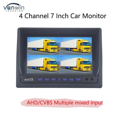 AHD/CVBS Multiple Video Mixed Input 4 Channel 7 Inch Split Display Car Monitor Per Veicolo