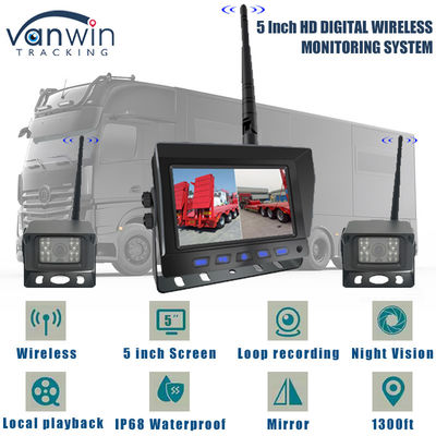 DVR digitale HD wireless da 5 pollici con display quad-split per il monitoraggio della sicurezza di retrocesso dei camion