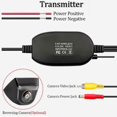 Trasmettitore di segnale video wireless 2.4G RCA Ricevitore universale per auto fotocamera retrovisore 12V