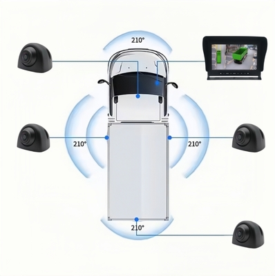 360° Surround View 3D Heavy Duty Truck Camera System AI Blind Spot Detection for Truck Bus RV Car Reversing Aid