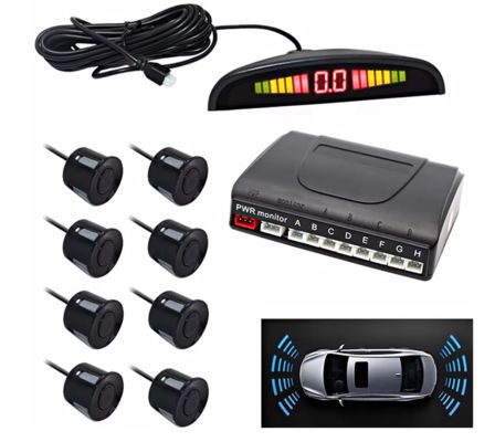 12V Car Parking Sensor 8 Front and Rear Parking Sensor Kit