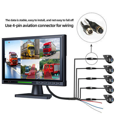 10.1" Touch Screen IPS BSD 5CH Split Car Rear View Monitor DVR AHD 1080P Reverse Parking Backup Camera Kit Per RV Bus Truck