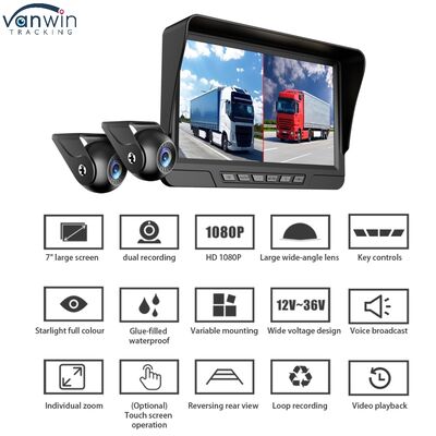 Sistema BSD da 7 pollici Registratore video auto Sistema retrovisore retrovisore camion DVR Dash Camera DVR di parcheggio anteriore e posteriore per camion