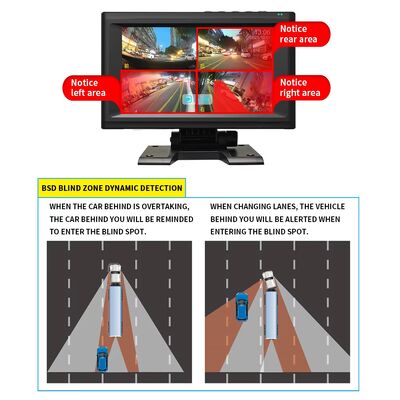 Sistema BSD a quattro canali AI Auto Video Recorder 7 pollici touchscreen rilevamento del punto cieco e fotocamera di vista posteriore per lavori pesanti