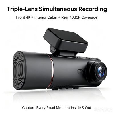 3 canali HD DVR Dash Cam 4G 4K Front 1080P Cabina posteriore GPS Tracking ADAS DMS 24/7 Parking Monitor per la sicurezza della flotta