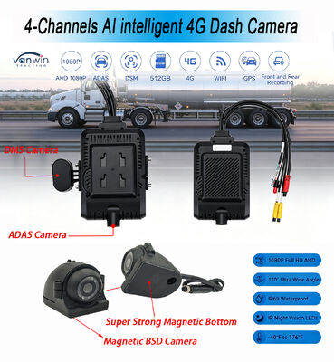Registratore per dash cam con algoritmo AI integrato per il rilevamento del comportamento del conducente e modulo 4G che supporta le bande di frequenza globali