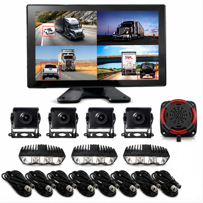 10.1 Inch Touch DVR Monitor con 360 AI BSD e LED Alarme Riduce gli incidenti per carrelli elevatori camion veicoli agricoli