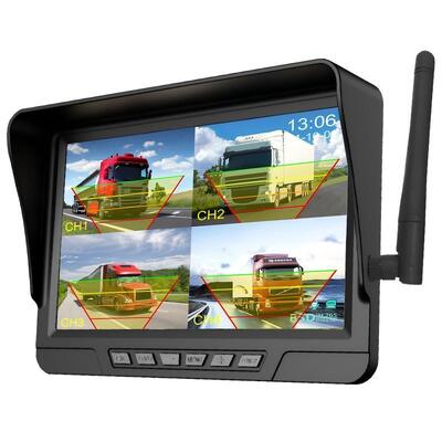 Kit di telecamere per trattori senza fili a 2 canali plug-and-play con monitor IP68 da 7 pollici con visione notturna BSD e design resistente alle vibrazioni