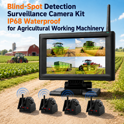 Plug and Play 1 - 4CH 720P Sistema di telecamere magnetiche wireless 7" Monitor BSD Alarme ricaricabile per camion RV rimorchio Macchine agricole
