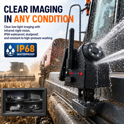 Plug and Play 1 - 4CH 720P Sistema di telecamere magnetiche wireless 7" Monitor BSD Alarme ricaricabile per camion RV rimorchio Macchine agricole