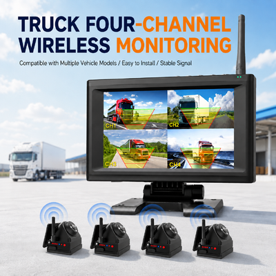 Plug and Play 1 - 4CH 720P Sistema di telecamere magnetiche wireless 7" Monitor BSD Alarme ricaricabile per camion RV rimorchio Macchine agricole