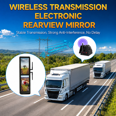 Specchietto retrovisore elettronico wireless touchscreen da 15,88 pollici con 4 telecamere solari magnetiche, schermo diviso BSD per camion pesanti
