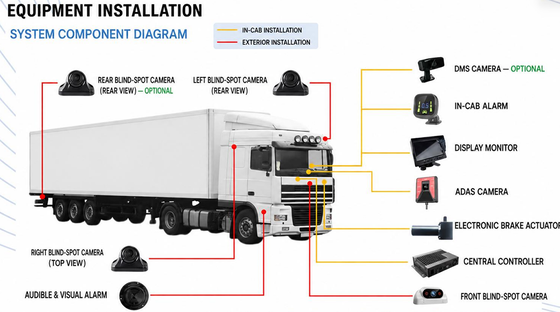 Sistema AEBS con radar ad onde millimetriche a 77 GHz ADAS + DMS e connettività 4G/5G per la telematica della flotta