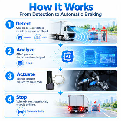 Sistema di frenatura automatica di emergenza AEBS con radar ADAS + DMS a onde millimetriche a 77 GHz e tracciamento GPS 4G per la sicurezza dei veicoli