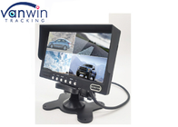 Car Monitor 7 Inch 4ch / 4 Split Rear View Camera LCD Display For Truck RV