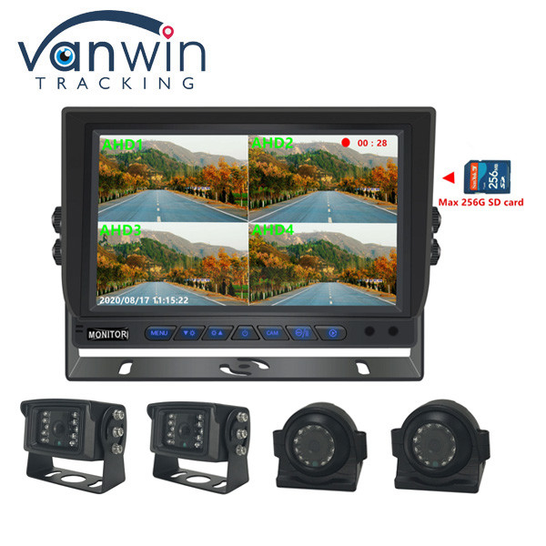 7 pollici schermo LCD AHD 4-canale quad SD Card AHD veicolo LCD monitor auto con telecamere 1080P