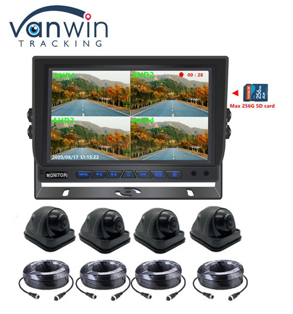 9 pollici 1080P Quad Car Monitor Con DVR Funzione Supporto 256G SD Card Video Recording