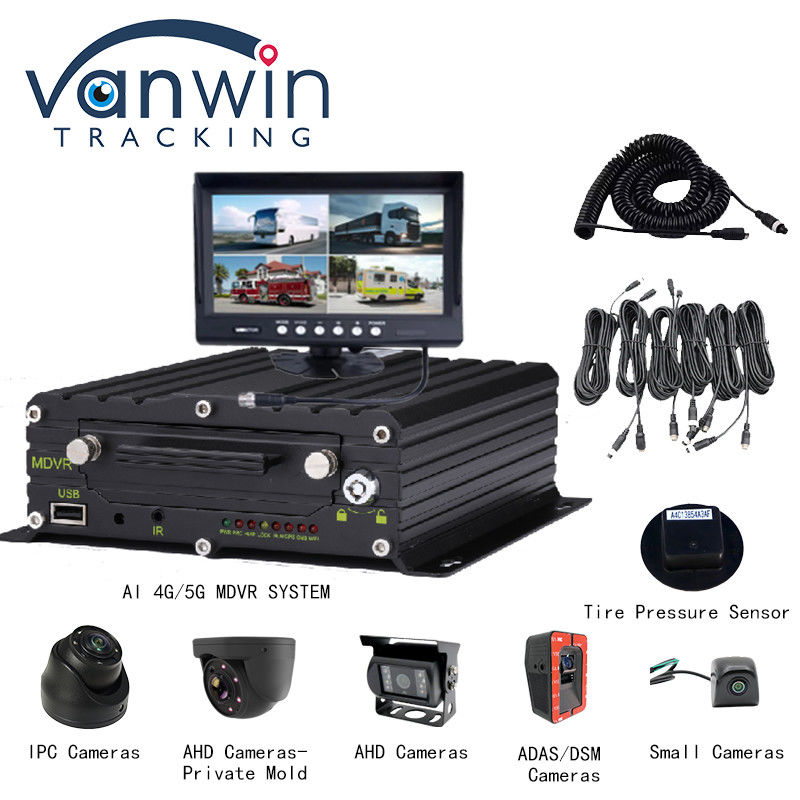4G 5G WIFI GPS 8 CH AI Mobile DVR ADAS DMS Con HDD SSD SD Card Per Auto Autobus Truck