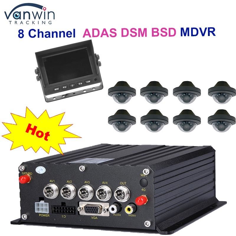 1080P H265 DUAL SD Card 8 Channel Mobile DVR con HDD Max 2TB per taxi e furgoni