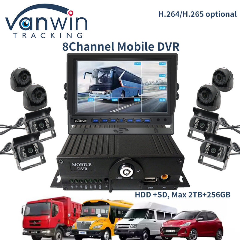 8 canale 1080P AHD DVR mobile veicolo CCTV MDVR 2TB HDD per camion taxi autobus