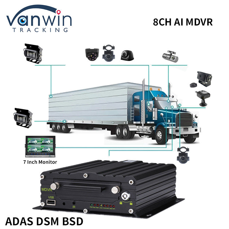 8CH CCTV Recorder Car MDVR AI Safety Early Warning System Mobile DVR ADAS DMS BSD