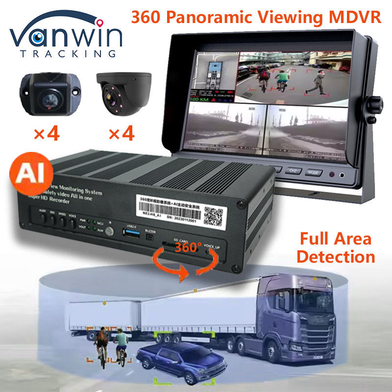 8 CH 4G 360 vista panoramica MDVR con AI ADAS DSM BSD vista panoramica sistema di telecamera DVR veicolo auto
